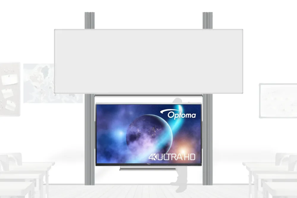 Interaktivní sestava LCD panel s přední krycí tabulí na PYLONU AL
